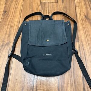 J.Stark Sentinel Backpack Waxed Canvas Flap Bag Black Made in USA